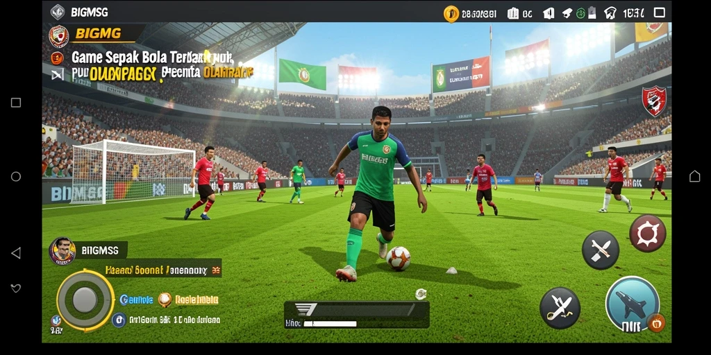 Tampilan gameplay BIGMSG yang seru saat merebut bola.