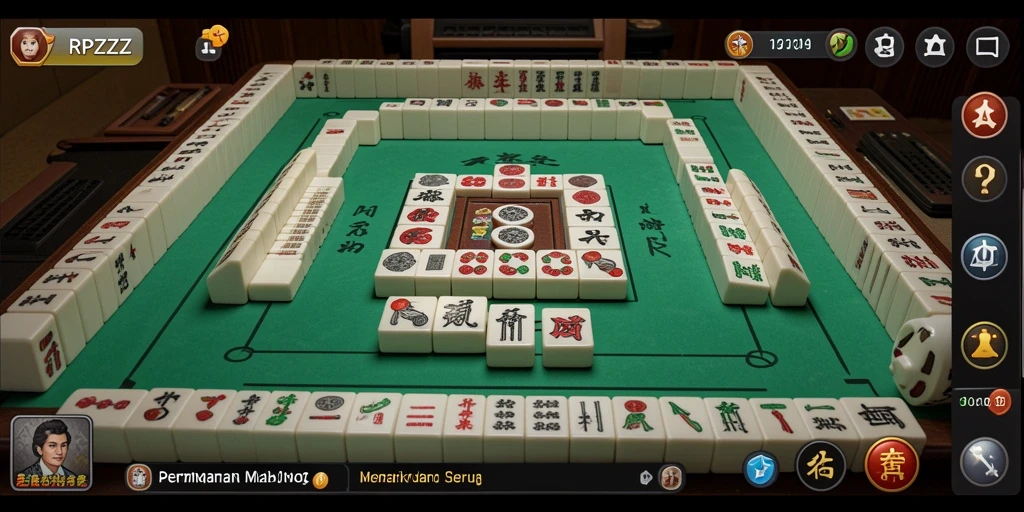 Tampilan seru gameplay Mahjong dalam RPZZZ.