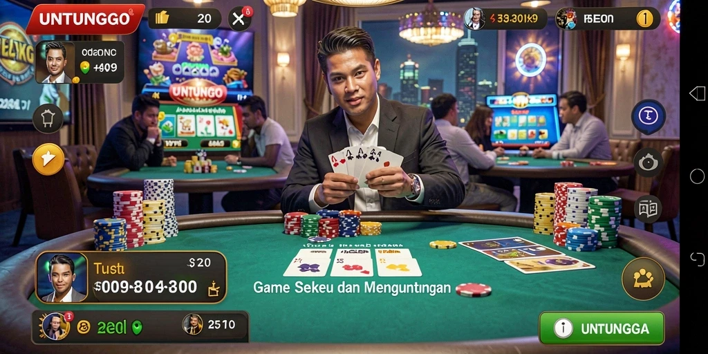 Tampilan gameplay poker yang menarik di UNTUNGGO.
